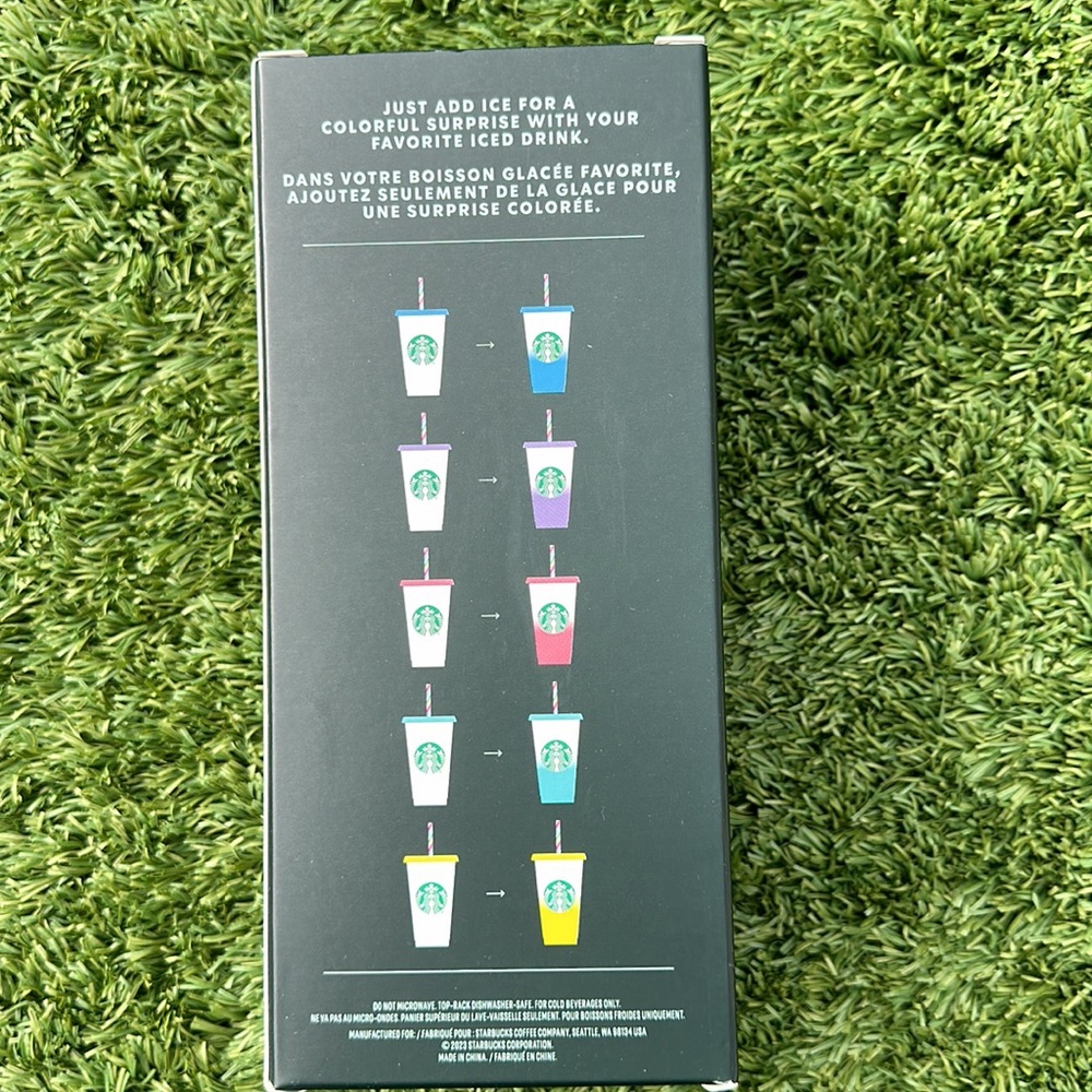 Starbucks Mystery Color Change Reusable Cups, box set of 5 cups, lids & Straws - Picture 3 of 4